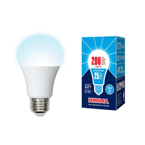 Лампа светодиодная E27 25W 4000K матовая LED-A70-25W/4000K/E27/FR/NR UL-00004470 