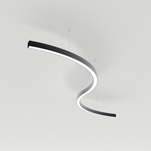 Светильник SP-LINE-HANG ARC-S3535-D1500-124W Day4000 (BLACK, 230V) (Arlight, Металл) Светильник S-образный из  профиля SL-ARC-3535-D1500-A90 BLACK, свечение вниз, цвет Дневной 4000 K.