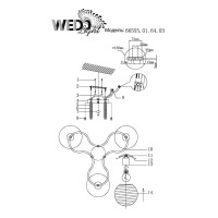  - Потолочная люстра Wedo Light Дара 66555.01.64.03