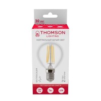  - Лампа светодиодная филаментная Thomson E14 7W 4500K шар прозрачная TH-B2084