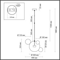  - Подвесной светодиодный светильник Odeon Light Bubbles 4802/12LA