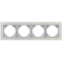  - Рамка 4-постовая Efapel Logus 90 Crystal стекло/алюминий 90940 TCA