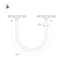  - Светильник MAG-ORIENT-TUBE-ELASTIC-R25-L5000-70W Day4000 (BK, 360 deg, 48V) (Arlight, IP20 Металл, 3 года)