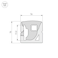  - Силиконовый профиль WPH-FLEX-1616-SIDE-S11-50m WHITE (Arlight, Силикон)