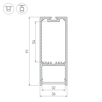  - Профиль SL-LINE-3691-2000 ANOD (Arlight, Алюминий)