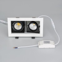 - Светильник CL-KARDAN-S180x102-2x9W White (WH-BK, 38 deg) (Arlight, IP20 Металл, 3 года)