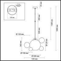  - Подвесной светодиодный светильник Odeon Light Bubbles 4640/12LB
