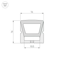  - Силиконовый профиль WPH-FLEX-1616-TOP-S11-50m WHITE (Arlight, Силикон)