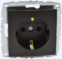  - Розетка 2К+З Mono Electric Despina/ Larissa 16A 250V винтовое подключение графит 500-002021-117