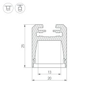  - Профиль с экраном ALU-SWISS-20-2000 ANOD+FROST (Arlight, Алюминий)