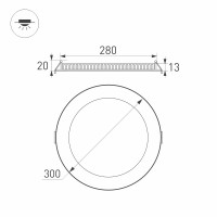  - Светильник DL-300M-25W Warm3000 (Arlight, IP40 Металл, 3 года)