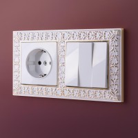 Рамка на 2 поста Werkel Antik белое золото W0021523 4690389158230 - Рамка на 2 поста Werkel Antik белое золото W0021523 4690389158230