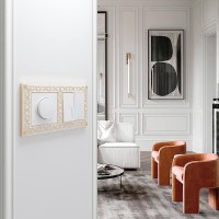 Рамка на 2 поста Werkel Antik белое золото W0021523 4690389158230 - Рамка на 2 поста Werkel Antik белое золото W0021523 4690389158230