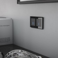  - Сенсорный выключатель двухклавишный с функцией Wi-Fi Werkel черный W4520608 4690389171260