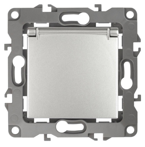 Розетка ЭРА 12 2P E Schuko со шторками с крышкой 16A 250V 12-2103-03 Б0014695 