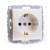  - Розетка 2К+З Mono Electric Despina/ Larissa 16A 250V винтовое подключение жемчуг 500-002521-117