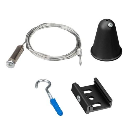 Подвес LGD-4TR-HANG-2-L3000-BK (D) (Arlight, IP20 Металл, 3 года) Тросовый подвес с пластиковой чашкой Ø36x47мм для треков 4TR. Длина троса 3 м. Цвет черный. Выдерживает вес максимум 15 кг. В комплекте трос, чаша, скоба и крюк. Совместим только с шинопроводом серии D3P.