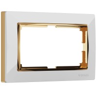 Рамка Werkel Snabb для двойной розетки белый/золото WL03-Frame-01-DBL-white/GD 4690389083846 - Рамка Werkel Snabb для двойной розетки белый/золото WL03-Frame-01-DBL-white/GD 4690389083846
