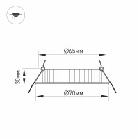  - Светодиодный светильник LTM-R70WH-Frost 4.5W Day White 110deg (Arlight, IP40 Металл, 3 года)