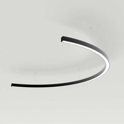 Светильник SP-LINE-HANG-ARC-C3535-D1500-61W Warm3000 (BLACK, 230V) (Arlight, Металл) Светильник полукруг из профиля SL-ARC-3535-D1500-A90 BLACK, свечение вниз, цвет Теплый 3000 K.
