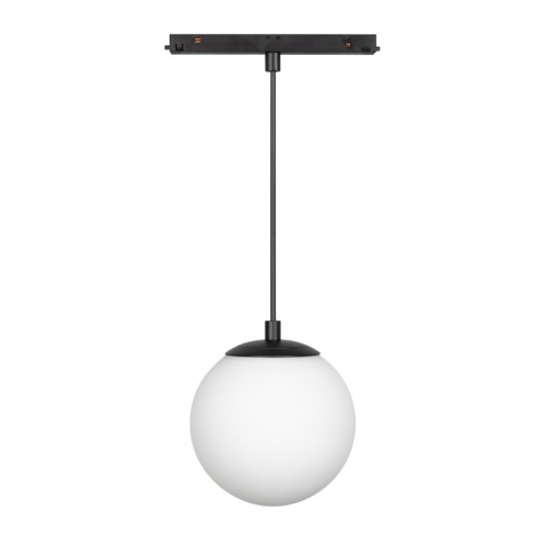 Светильник MAG-ORIENT-SFERO-HANG-R150-10W Warm3000 (BK, 300 deg, 48V) (Arlight, IP20 Металл, 5 лет) Светильник для магнитных треков MAG-ORIENT шириной 26 мм. Мощность 10 Вт, св. поток 900 лм, 100 лм/Вт, теплый 3000 K, CRI>90, угол 300°, напряжение питания 48 В. Матовый белый корпус из стекла, степень защиты IP20. Диаметр: 150 мм; Длина кабеля: 1500 мм. Монтаж на трек MAG-ORIENT. Пульсация 