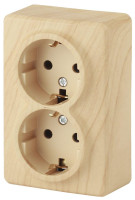  - Розетка ЭРА Эксперт 2х2P E Schuko 16A 250V 11-2205-11 Б0020693