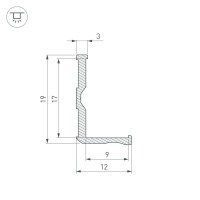  - Профиль ALM-BASE-H10-2000 RAL9016 (Arlight, Алюминий)