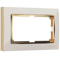 Рамка Werkel Snabb для двойной розетки слоновая кость/золото WL03-Frame-01-DBL-ivory/GD 4690389083853 - Рамка Werkel Snabb для двойной розетки слоновая кость/золото WL03-Frame-01-DBL-ivory/GD 4690389083853