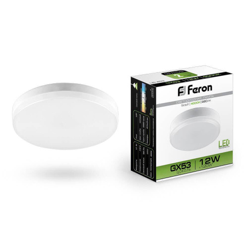 Лампа светодиодная Feron GX53 12W 4000K Таблетка Матовая LB-453 25835 