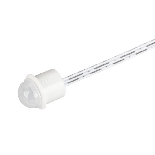 ИК-датчик SR-PRIME-IN-R14-WH-MINI (12-24V, 48-96W, MOTION) (Arlight, IP20 Пластик, 2 года) ИК-выключатель для светодиодной ленты 12-24 В. Питание/рабочее напряжение DC 12-24 В, максимальный ток 4 A на канал, 1 канал, максимальная мощность 48-96 Вт. Датчик движения, расстояние срабатывания 2 м. Функции вкл/выкл, задержка по времени до 40 с. Габаритные размеры: датчик Ø 14 х 18 мм, врезное отверстие: Ø 11х 18 мм, блок управления 50х28х8 мм, кабель 1 м.