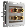 Акустическая розетка Werkel х4 серебряная рифленая WL09-AUDIOx4 4690389085024 - Акустическая розетка Werkel х4 серебряная рифленая WL09-AUDIOx4 4690389085024