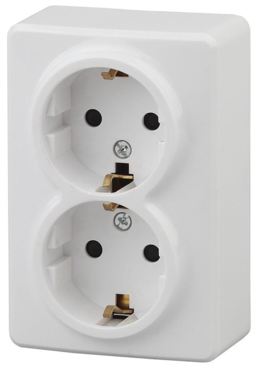 Розетка ЭРА Эксперт 2х2P E Schuko со шторками 16A 250V 11-2206-01 Б0020694 