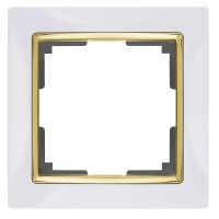  - Рамка Werkel Snabb на 1 пост белый/золото WL03-Frame-01-white/GD 4690389083877
