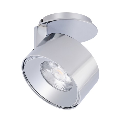 Модуль светодиодный PLURIO-LAMP-R77-9W Warm3000 (CHR, 36 deg, 2-2, 38V, 200mA) (Arlight, Металл) Мощность 9 Вт, св. поток 550 лм, 79 лм/Вт,теплый 3000 K, CRI90, угол 36°, напряжение питания 230 В. Цвет Хром, круглый корпус из Алюминий, степень защиты IP20. Размер: 78*62 мм. Монтаж На базу PLURIO. Драйвер 38 В, 200 мА, пульсация 