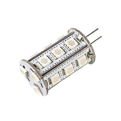 Светодиодная лампа AR-G4-18B2234-12V Red (Arlight, Открытый) Лампа G4 "Tower". Цвет КРАСНЫЙ. Высота 34мм, диаметр 22мм. Светодиоды 18шт smd 5050. Питание 12VDC. Мощность 1,6 Вт (58 люмен).