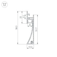  - Профиль PLINTUS-H58-F-2000 WHITE (Arlight, Алюминий)