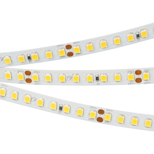 Лента RT 2-5000-50m 24V Warm2700 2x (2835, 160 LED/m, LUX) (Arlight, 12 Вт/м, IP20) Рулон 50м лента LUX. Макс.длина подключения 5м. Светодиоды smd 2835, 160шт/м. Эффективность 150 лм/Вт, белая плата 8мм, скотч 3М. Цвет ТЕПЛЫЙ 2600-2800K. Угол 120°, цветопередача CRI>85. Питание 24V, мощность 12 Вт/м. Размеры 50000х8х1.5мм. Мин.отрезок 50мм, 8 светодиодов. Цена за 1м. Перед подключением отрезать не более 5м.