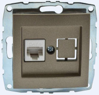  - Розетка компьютерная RJ45 Mono Electric Despina/ Larissa 6 кат бронза 500-002305-125
