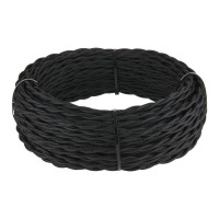  - Ретро кабель Werkel витой двухжильный 2,5 мм черный W6452308 4690389165443