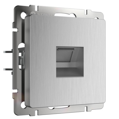 Розетка Werkel Ethernet RJ-45 серебряная рифленая WL09-RJ-45 4690389085062 