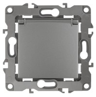  - Розетка ЭРА 12 2P E Schuko со шторками с крышкой 16A 250V 12-2103-12 Б0019327