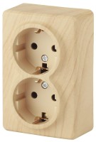  - Розетка ЭРА Эксперт 2х2P E Schuko со шторками 16A 250V 11-2206-11 Б0020696
