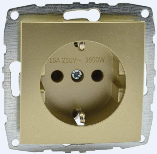 Розетка 2К+З Mono Electric Despina/ Larissa 16A 250V винтовое подключение титан 500-002221-117 