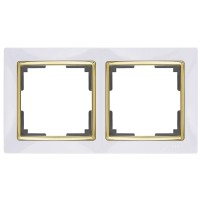  - Рамка Werkel Snabb на 2 поста белый/золото WL03-Frame-02-white/GD 4690389083884