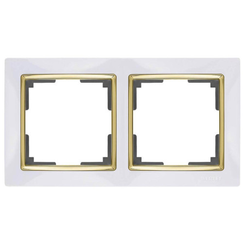 Рамка Werkel Snabb на 2 поста белый/золото WL03-Frame-02-white/GD 4690389083884 