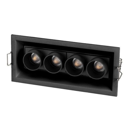 Светильник MS-ORIENT-BUILT-TURN-TC-S67x150-10W Warm3000 (BK-BK, 30 deg, 230V) (Arlight, IP20 Металл, 5 лет) Встраиваемый поворотный светильник. Мощность 10 Вт, св. поток 750 лм, 75 лм/Вт, теплый 3000 K, CRI>98, угол 30°, напряжение питания 230 В. Черный прямоугольный корпус из алюминия, экран PMMA, степень защиты IP20. Размер: длина 150 мм, ширина 67 мм, высота 50 мм. Монтаж встраиваемый, установочное отверстие длина 145 мм, ширина 60 мм. Драйвер 9-14 В, 700 мА, пульсация 