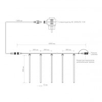  - Светодиодная гирлянда ARD-ICEFALL-CLASSIC-D12-200-10PCS-CLEAR-32LED-LIVE BLUE (230V, 10.5W) (Ardecoled, IP65)