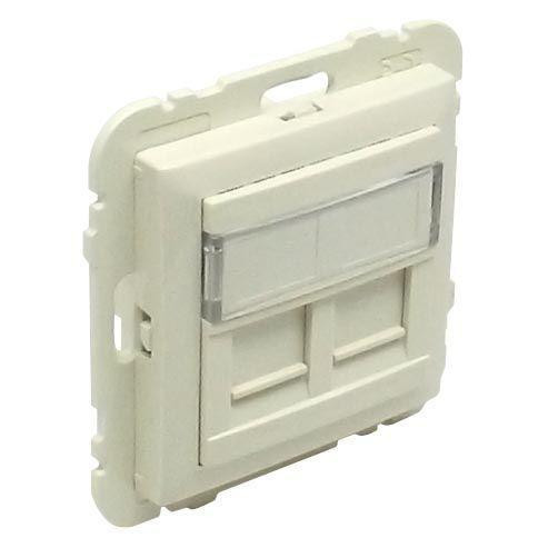Лицевая панель Efapel Logus 90 для двух коннекторов RJ45 бежевый 90442 SMF 