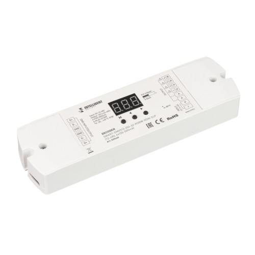 INTELLIGENT ARLIGHT Декодер SMART-DMX512-204-62-RGBW-RDM-SUF (12-48V, 4x150-500mA) (IARL, IP20 Пластик, 5 лет) 