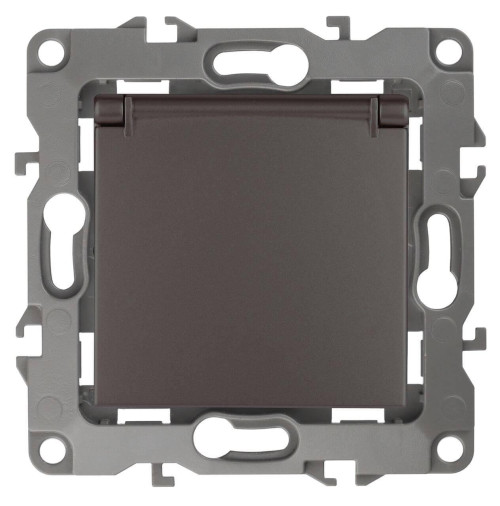 Розетка ЭРА 12 2P E Schuko со шторками с крышкой 16A 250V 12-2103-13 Б0019328 